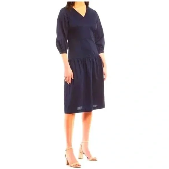J. McLaughlin | Dresses | J Mclaughlin Dara Navy Drop Waist Dress